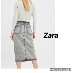 Zara High rise pencil jean skirt size medium